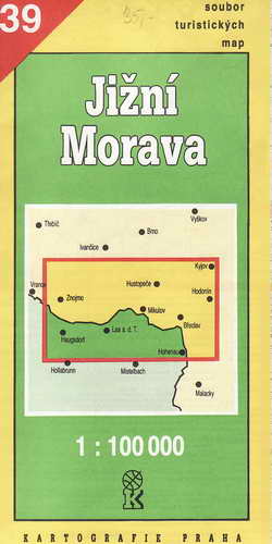 Mapy, Jižní Morava. 1:100 000, 1992